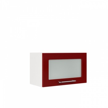 Бруклин ШВГС 600 Шкаф верхний горизонтальный со стеклом (Бетон белый/корпус Белый) в Кожурле - kozhurla.mebel54.com | фото