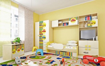 Детская комната Клаксон (Бежевый/корпус Клен) в Кожурле - kozhurla.mebel54.com | фото
