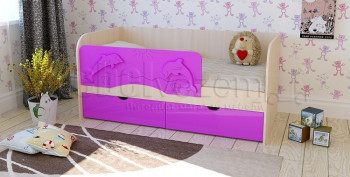 Друзья Кровать детская 2 ящика 1.8 Фиолетовый глянец в Кожурле - kozhurla.mebel54.com | фото