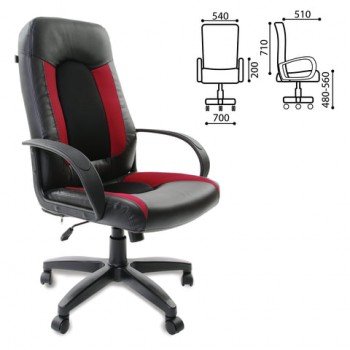 Кресло офисное BRABIX Strike EX-525 (черно-красный) в Кожурле - kozhurla.mebel54.com | фото