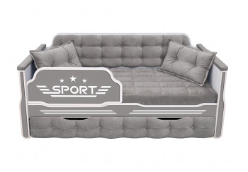 Кровать 170 серии Спорт 1 ящик 45 Серый (подушки) в Кожурле - kozhurla.mebel54.com | фото