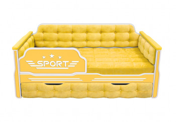 Кровать 170 серии Спорт 1 ящик 74 Жёлтый (мягкие боковые накладки) в Кожурле - kozhurla.mebel54.com | фото