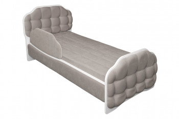 Кровать 190 Атлет Lux 96 Серый (мягкий бортик) в Кожурле - kozhurla.mebel54.com | фото