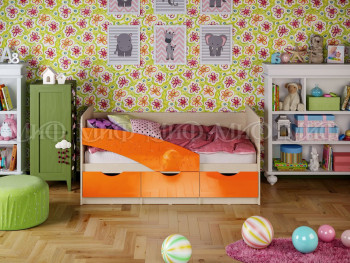 Кровать Бабочки 1,6м (Оранжевый металлик) в Кожурле - kozhurla.mebel54.com | фото