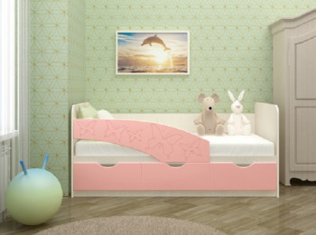 Кровать Бабочки 1,8м (Розовый металлик) в Кожурле - kozhurla.mebel54.com | фото