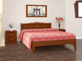 Кровать Карина-7 из массива сосны 1200*2000 Орех в Кожурле - kozhurla.mebel54.com | фото
