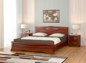 Кровать Карина-7 из массива сосны 1400*2000 Орех в Кожурле - kozhurla.mebel54.com | фото