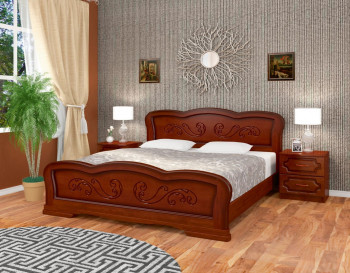 Кровать Карина-8 из массива сосны 1600*2000 Орех в Кожурле - kozhurla.mebel54.com | фото
