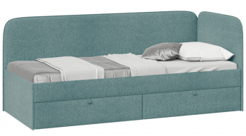 Кровать «Молли» с мягкой обивкой (900) тип 1 (Микровелюр Scandi Indigo 11) в Кожурле - kozhurla.mebel54.com | фото