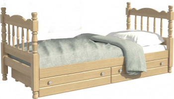 Кровать одинарная Аленка из массива сосны 800*1890 Сосна в Кожурле - kozhurla.mebel54.com | фото