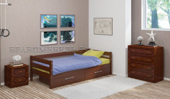 Кровать одинарная ГЛОРИЯ из массива сосны  900*2000 (Орех) в Кожурле - kozhurla.mebel54.com | фото