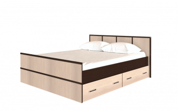 Кровать Сакура с настилом и ящиками 1,4 (Венге/Лоредо) в Кожурле - kozhurla.mebel54.com | фото