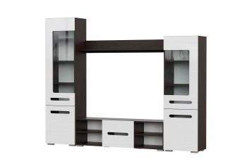 Мебель для гостиной МГС 6 (Исполнение 1/Венге/Белый глянец) в Кожурле - kozhurla.mebel54.com | фото