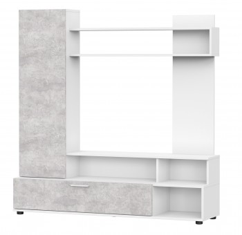 Мебель для гостиной "МГС 9" Белый / Цемент светлый в Кожурле - kozhurla.mebel54.com | фото