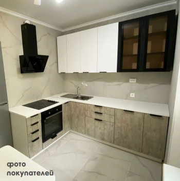 Модульная кухня Норд 1,6 м (Софт даймонд/Камень беж/Белый) в Кожурле - kozhurla.mebel54.com | фото