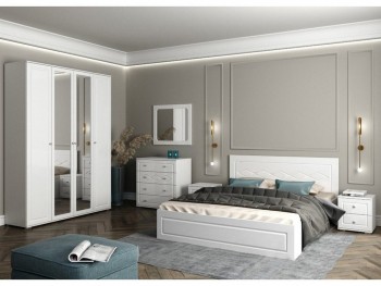 Модульная спальня Барселона (Белый/Белый глянец) в Кожурле - kozhurla.mebel54.com | фото