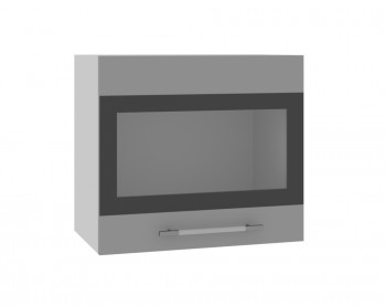 Ройс ВПГСФ 500 Шкаф верхний горизонтальный со стеклом с фотопечатью высокий (Графит софт/корпус Серый) в Кожурле - kozhurla.mebel54.com | фото