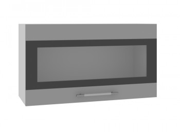 Ройс ВПГСФ 800 Шкаф верхний горизонтальный со стеклом с фотопечатью высокий (Графит софт/корпус Серый) в Кожурле - kozhurla.mebel54.com | фото