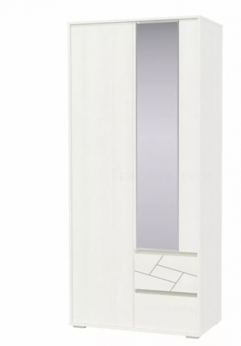 Шкаф 2-х дверный с ящиками Аделина 1000 Рамух белый в Кожурле - kozhurla.mebel54.com | фото