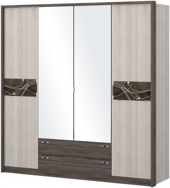 Шкаф четырехстворчатый с зеркалом Шк69.1 Николь в Кожурле - kozhurla.mebel54.com | фото