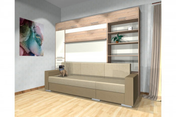 Шкаф-кровать с диваном Каролина в Кожурле - kozhurla.mebel54.com | фото