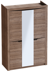 Шкаф трехдверный Соренто Дуб стирлинг/Кофе структурный матовый в Кожурле - kozhurla.mebel54.com | фото