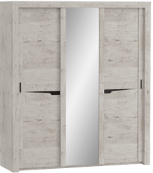 Шкаф трехдверный Соренто с раздвижными дверями Дуб бонифаций/Кофе структурный матовый в Кожурле - kozhurla.mebel54.com | фото